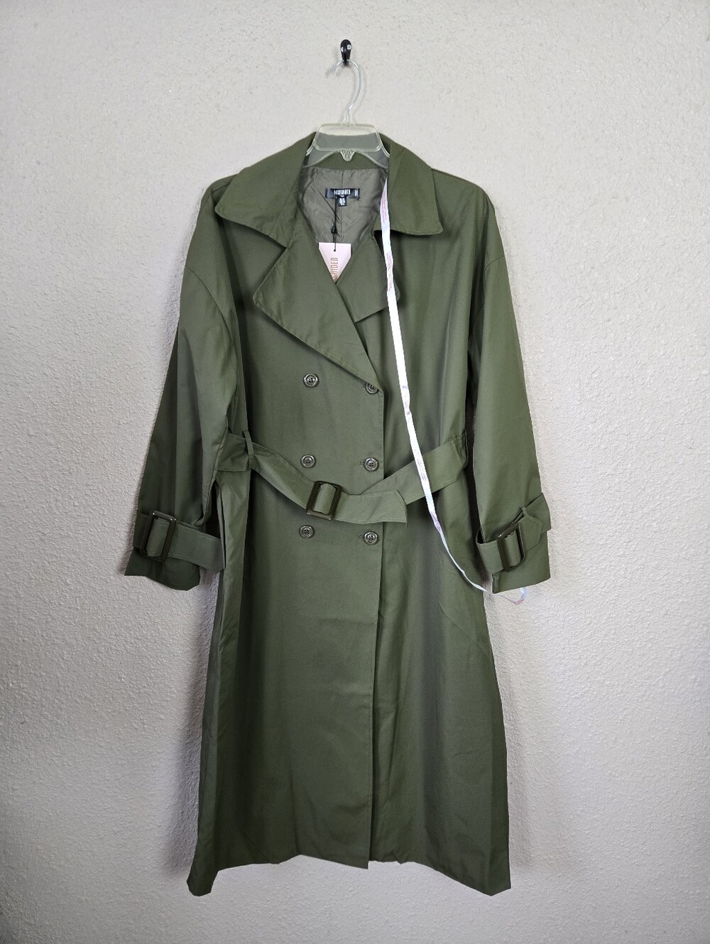 Missguided Green Trench Coat Size 8 Tall New With Tags And Flaws #2B248